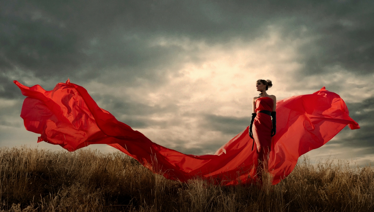 Красный платок на ветру