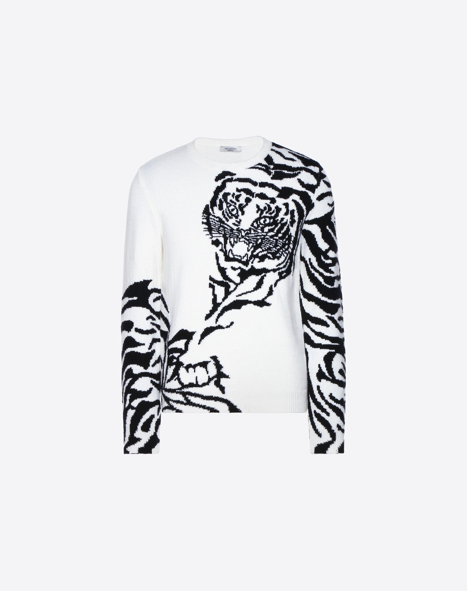 Valentino Cashmere Jumper with Intarsia Tiger men's designer tops that are perfect for winter.