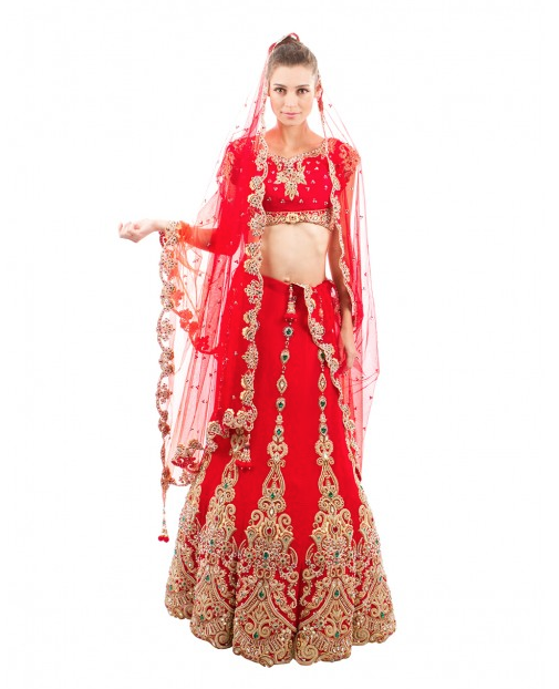 Red Floral Lengha Diwali Fashion: What to Wear to The Festival of Lights