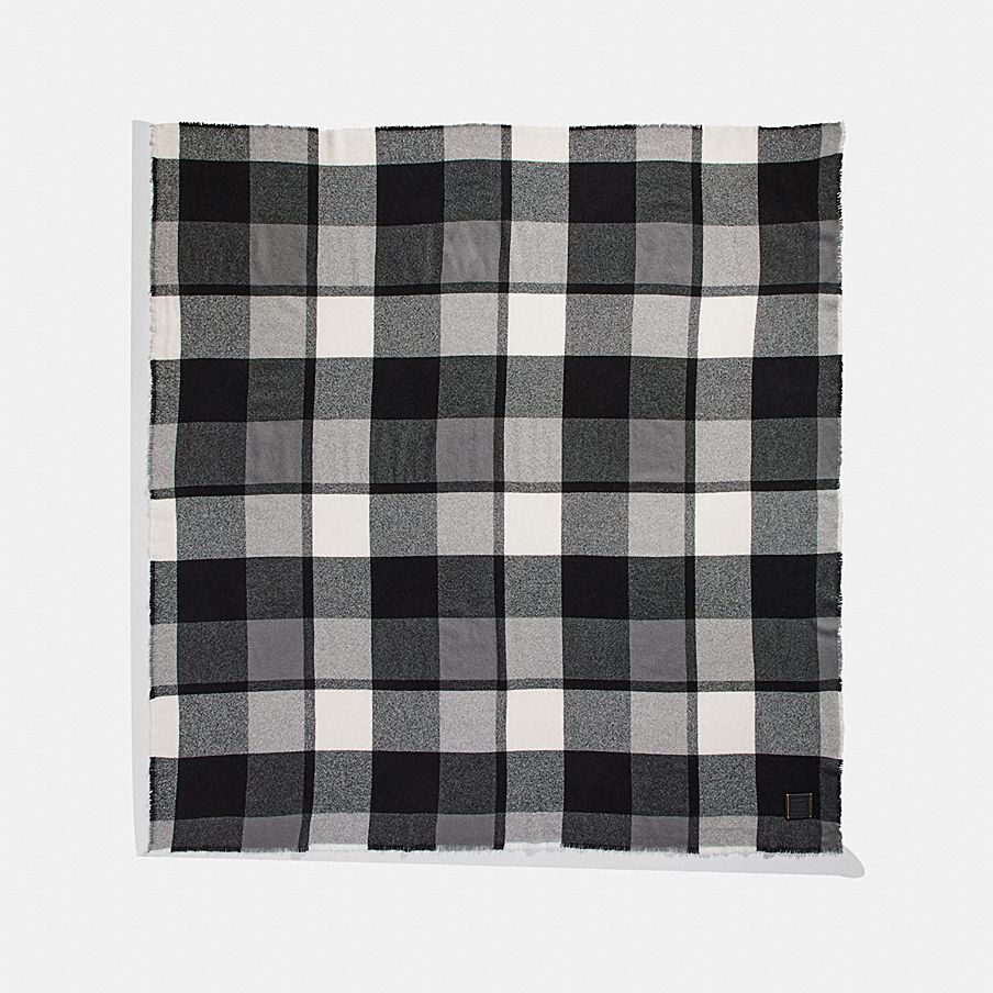 Coach Oversized Plaid Blanket Scarf winter scarves