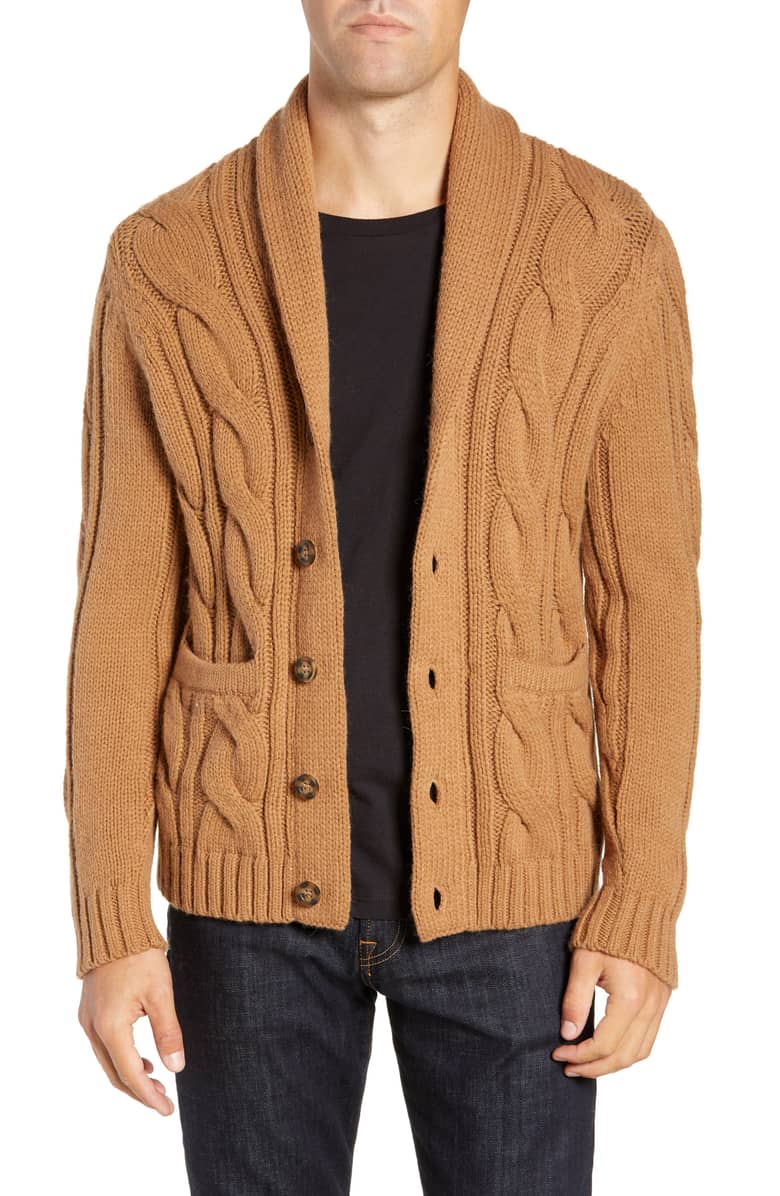 Bonobos Slim Fit Cable Shawl Collar Cardigan Thanksgiving Party Attire That is Sure to Wow