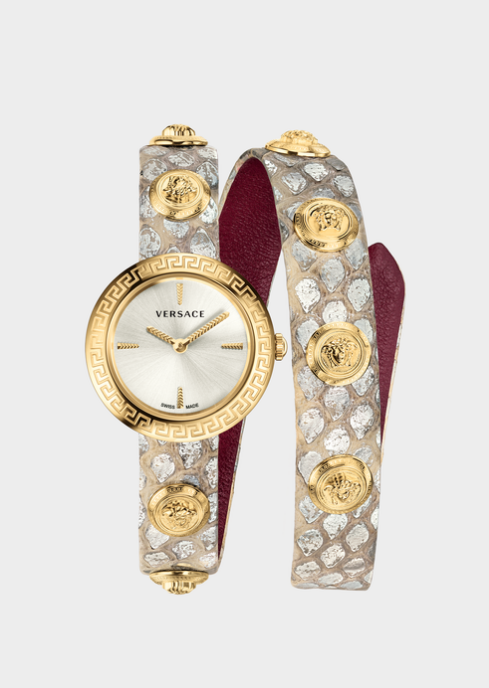 Gray Medusa Stud Icon Watch by Versace Winter Timepieces That Dazzle for the Holidays