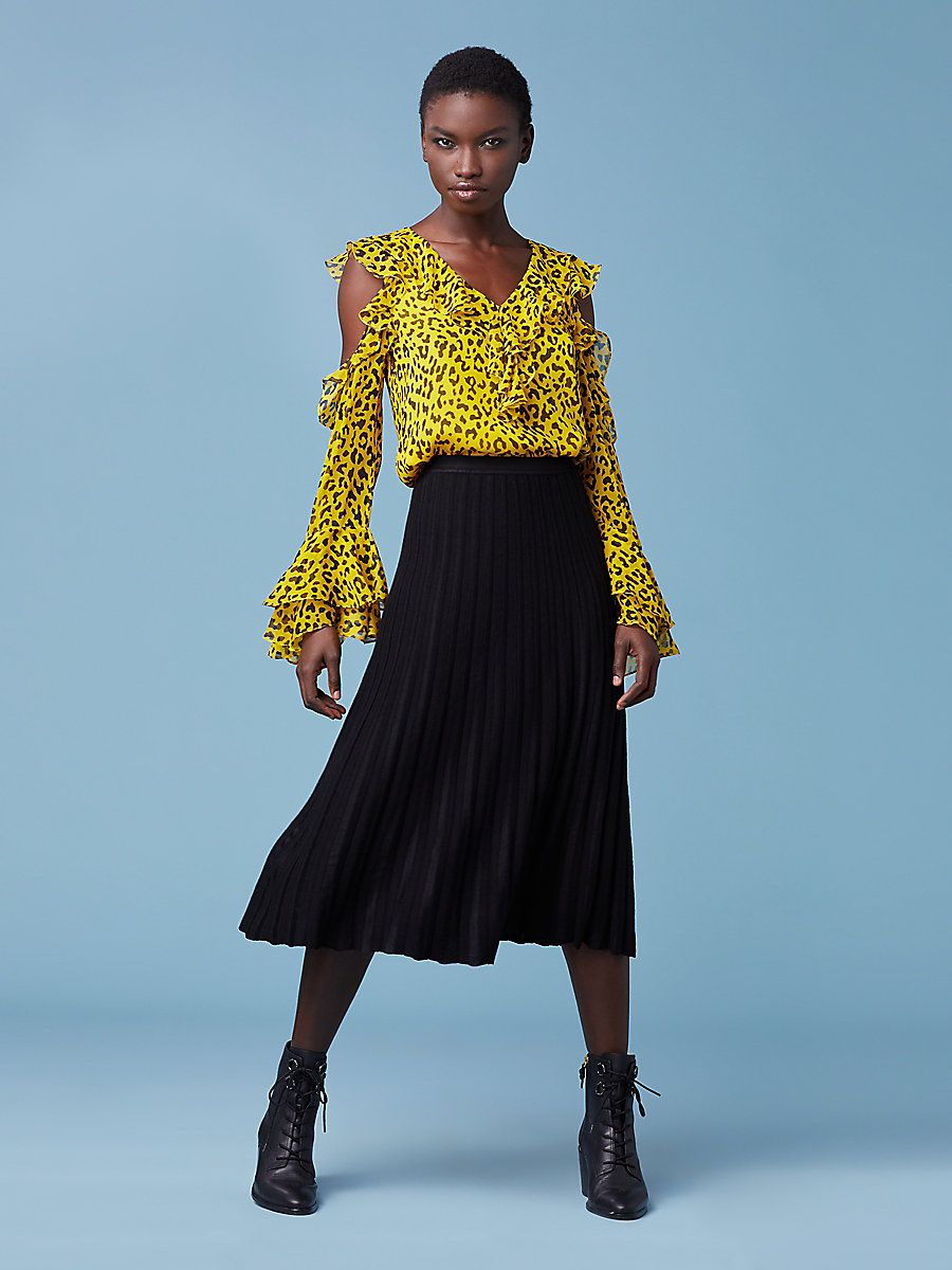 Diane Von Furstenberg The Essie Silk Top Leopard Print Trends