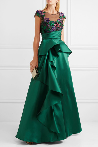 Ruffled Appliqued Gown by Marchesa Notte Mardi Gras Dresses Worth Celebrating