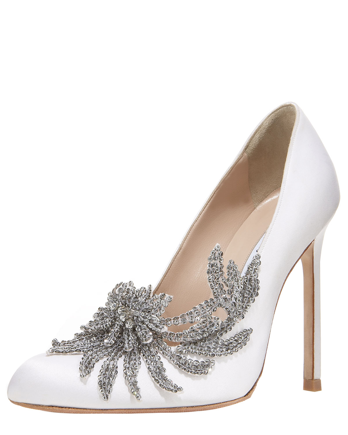 Swan Embellished Pump by Manolo Blahnik Luxury Wedding Shoes 