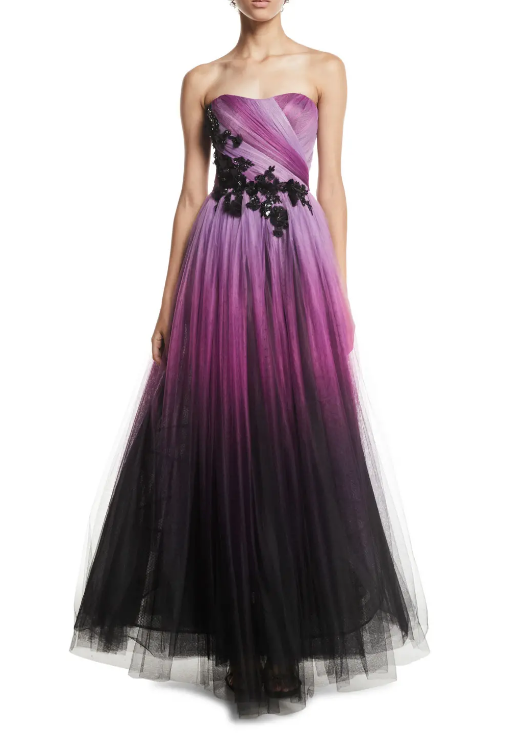 Strapless Ombre Tulle Gown by Pamella Roland Mardi Gras Dresses Worth Celebrating