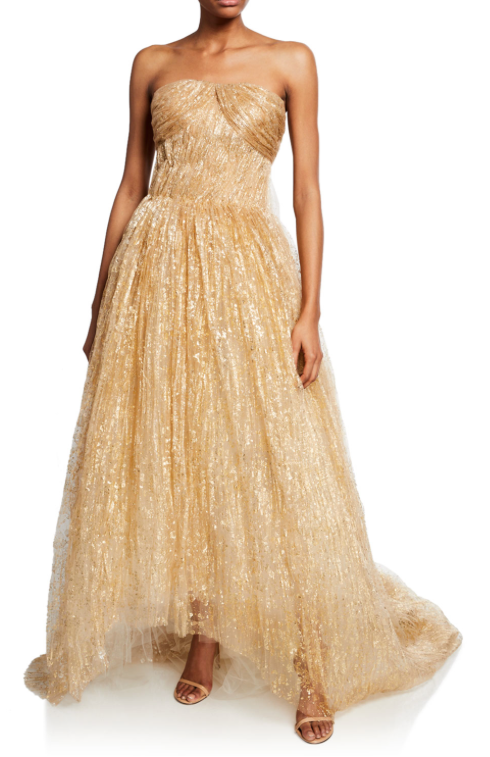 Strapless Draped Tulle Gown by Oscar de la Renta Mardi Gras Dresses Worth Celebrating