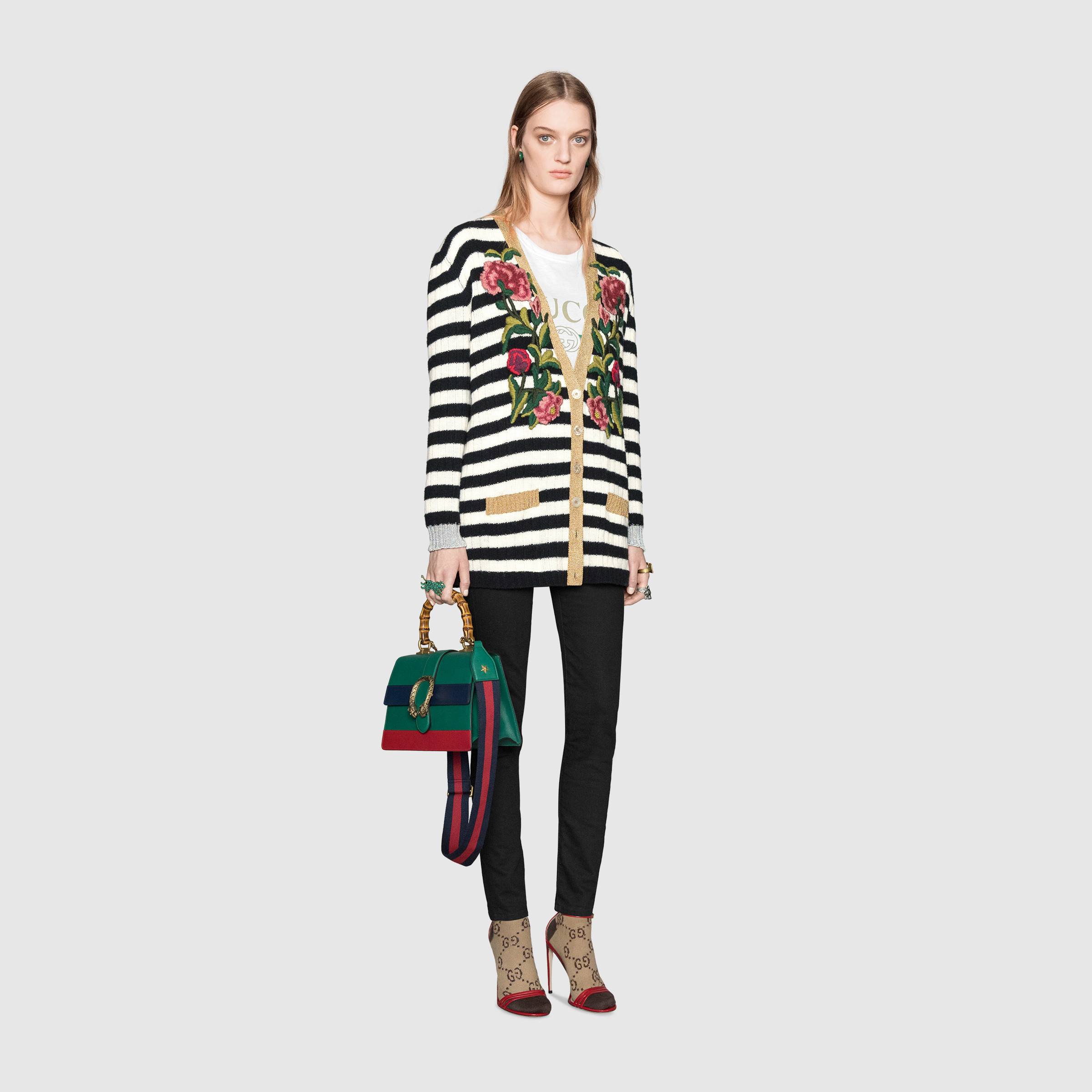 Striped Wool Cashmere Cardigan Akris