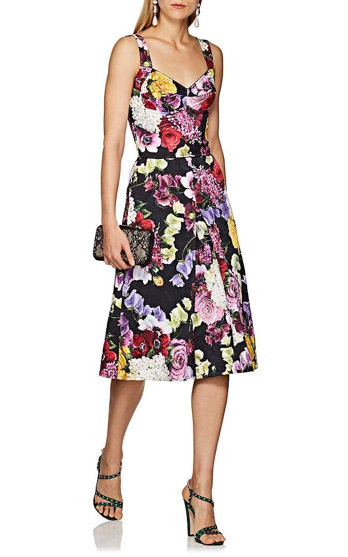 Dolce & Gabbana Floral-Print Cotton-Blend Dress