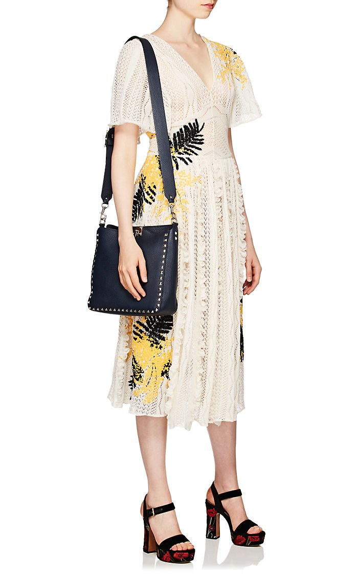 Valentino Mimosa-Embroidered Cotton-Blend Midi-Dress Dresses for Easter